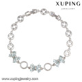 74341 bracelets archets simples professionnels CZ bracelet coloré en rhodium